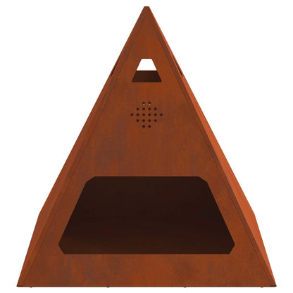 Feuerstelle Braun 50 X 50 X 51 Cm Wetterfeststahl