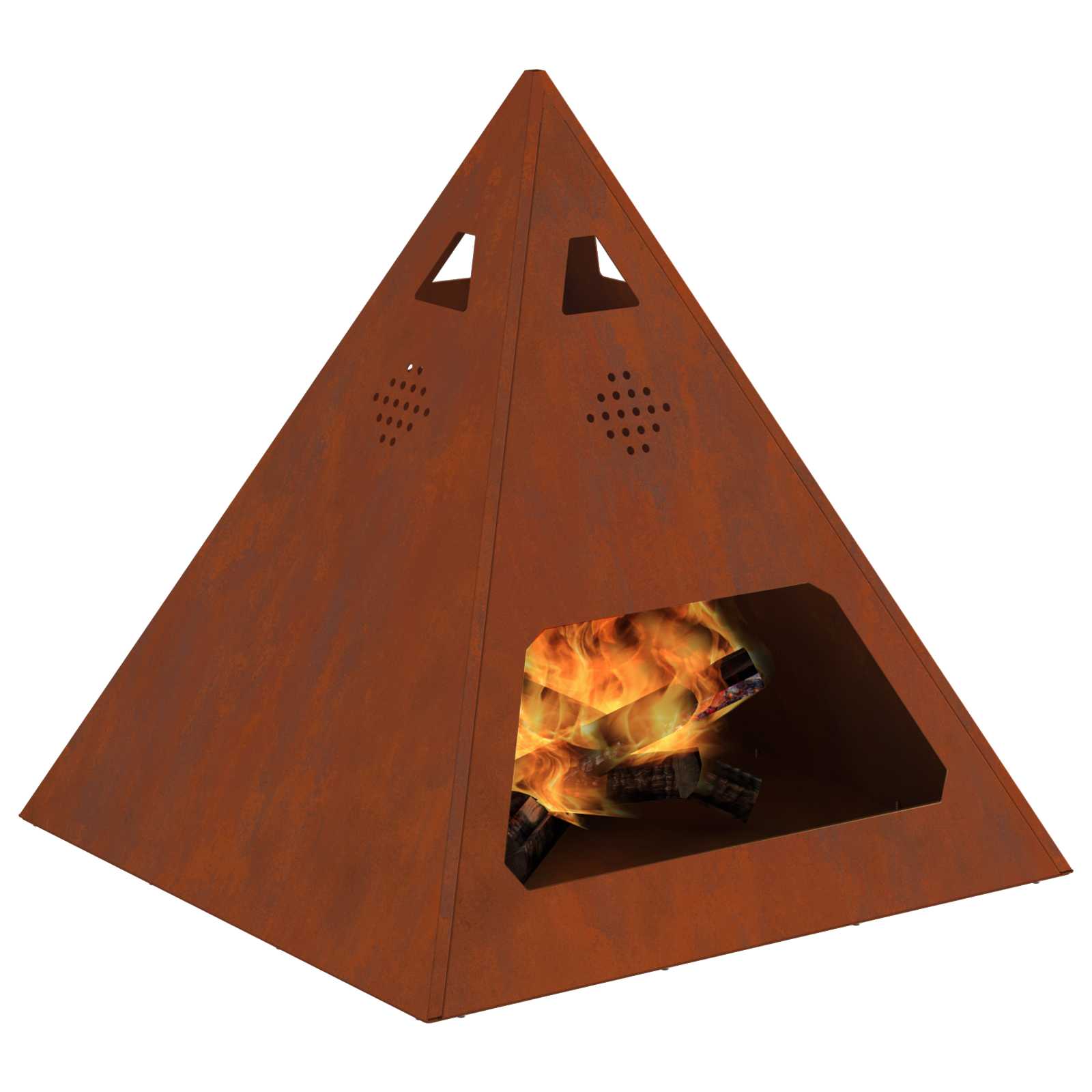 Feuerstelle Braun 50 X 50 X 51 Cm Wetterfeststahl
