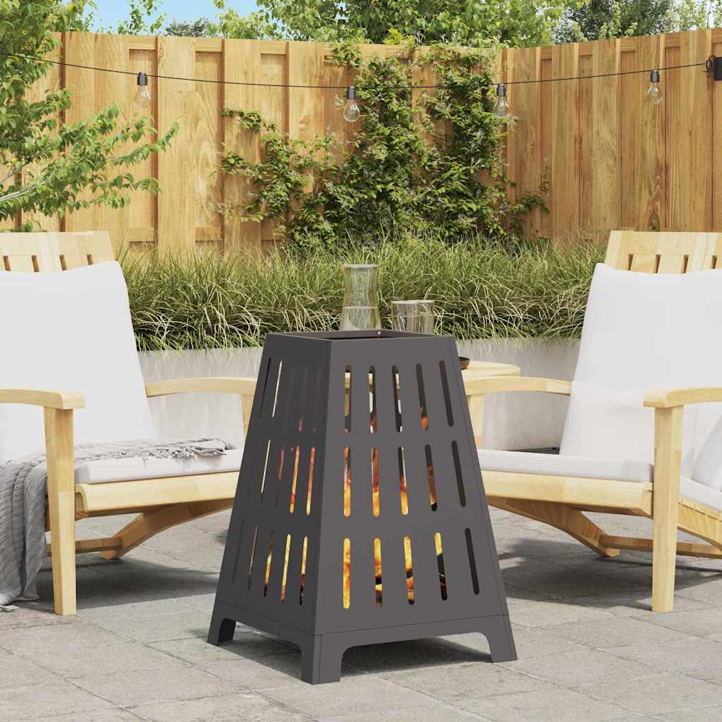 Feuerstelle Schwarz 50 X 50 X 70 Cm Stahl