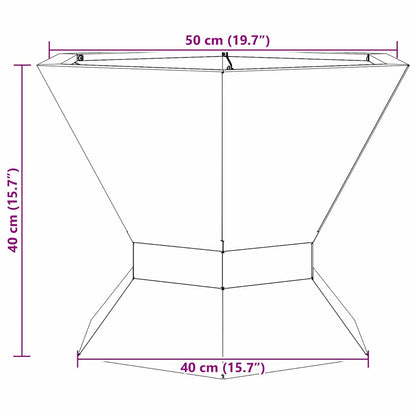 Feuerstelle Schwarz 50 X 50 X 40 Cm Stahl