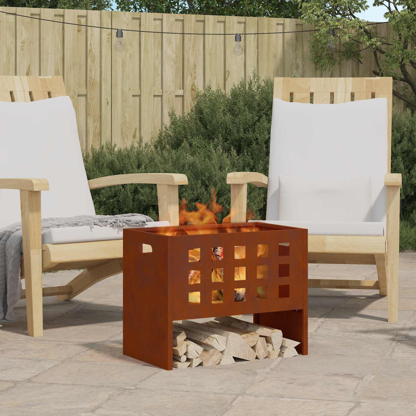Feuerstelle Braun 50 X 30 X 40 Cm Stahl