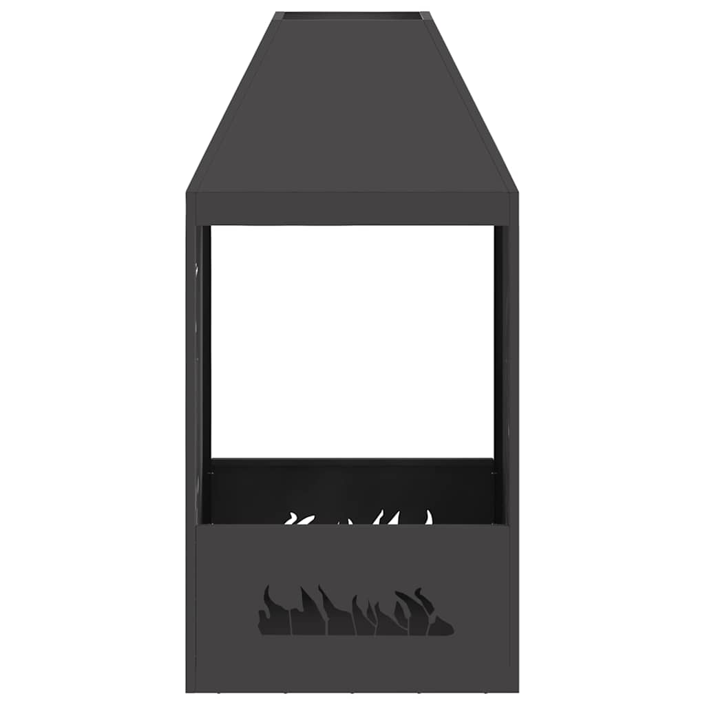 Feuerstelle Schwarz 50 X 50 X 100 Cm Stahl