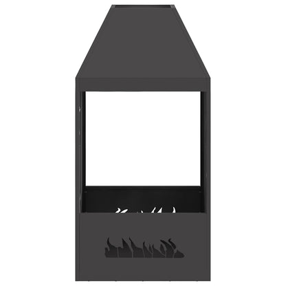 Feuerstelle Schwarz 50 X 50 X 100 Cm Stahl