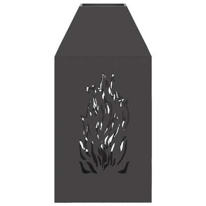 Feuerstelle Schwarz 50 X 50 X 100 Cm Stahl