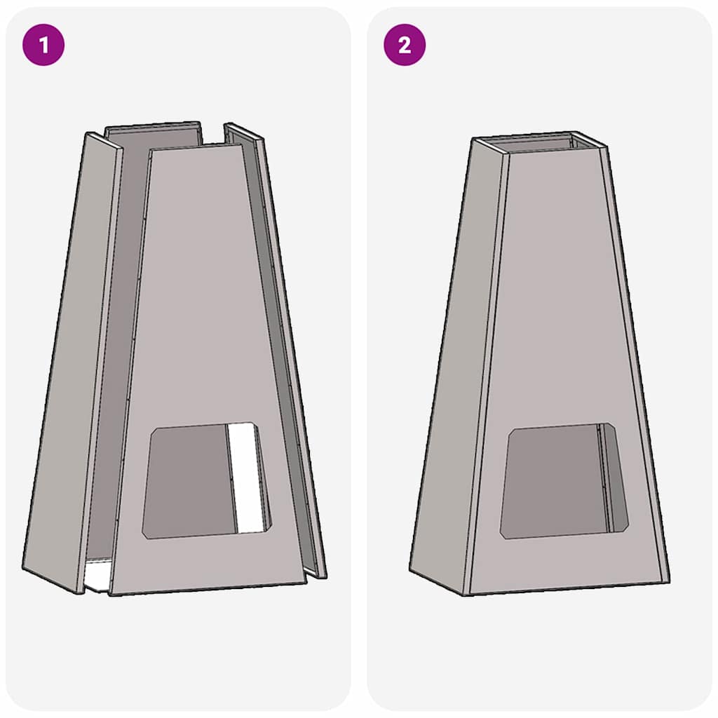 Feuerstelle Braun 50 X 35 X 100 Cm Wetterfeststahl