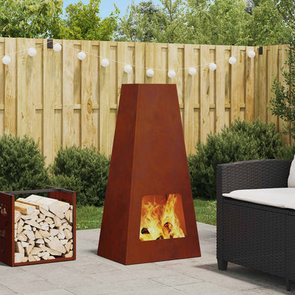 Feuerstelle Braun 50 X 35 X 100 Cm Wetterfeststahl
