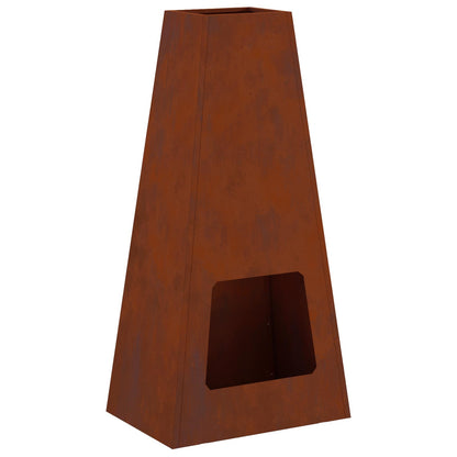 Feuerstelle Braun 50 X 35 X 100 Cm Wetterfeststahl