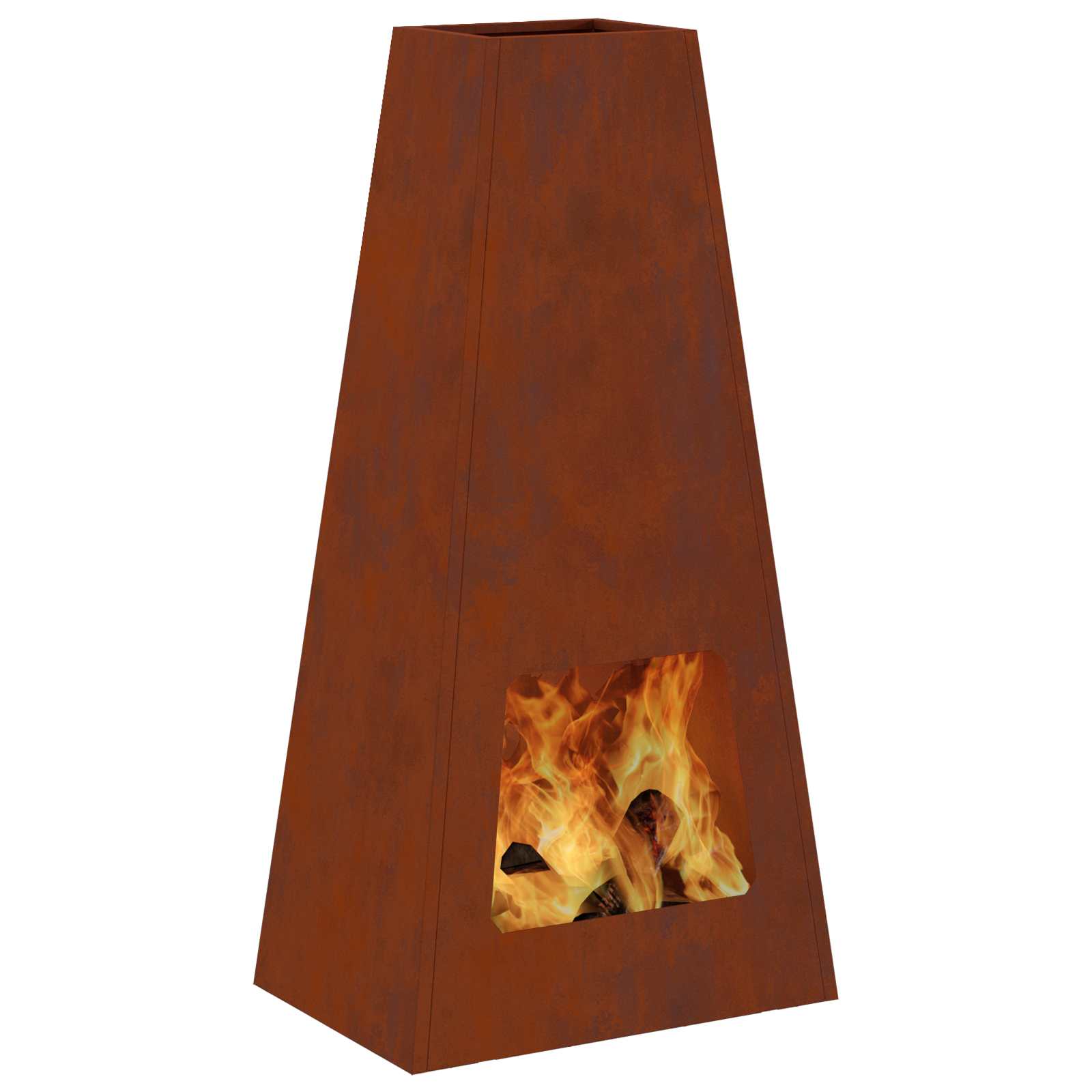 Feuerstelle Braun 50 X 35 X 100 Cm Wetterfeststahl