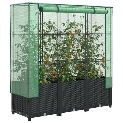 Hochbeet Mit Gewächshaus-Aufsatz Rattan-Optik 120X40X138 Cm