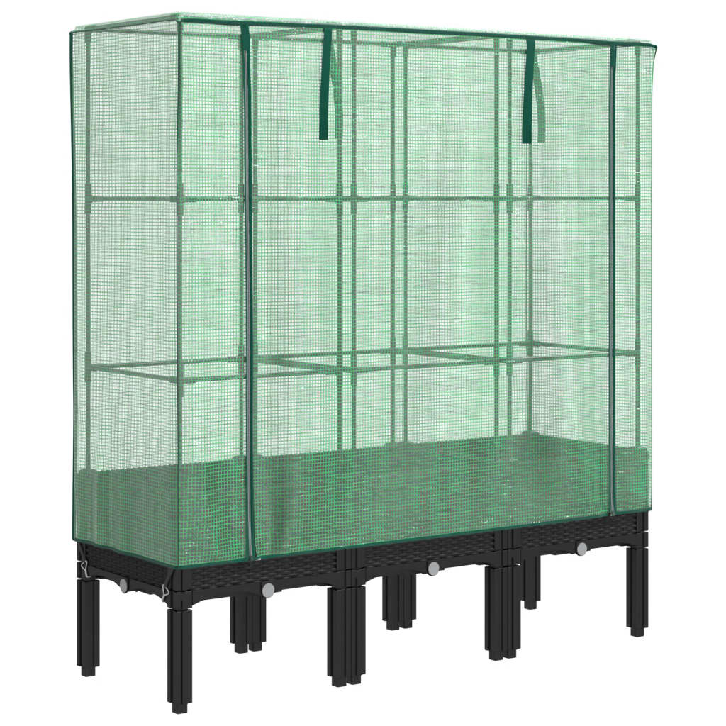 Hochbeet Mit Gewächshaus-Aufsatz Rattan-Optik 120X40X140 Cm