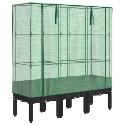 Hochbeet Mit Gewächshaus-Aufsatz Rattan-Optik 120X40X140 Cm