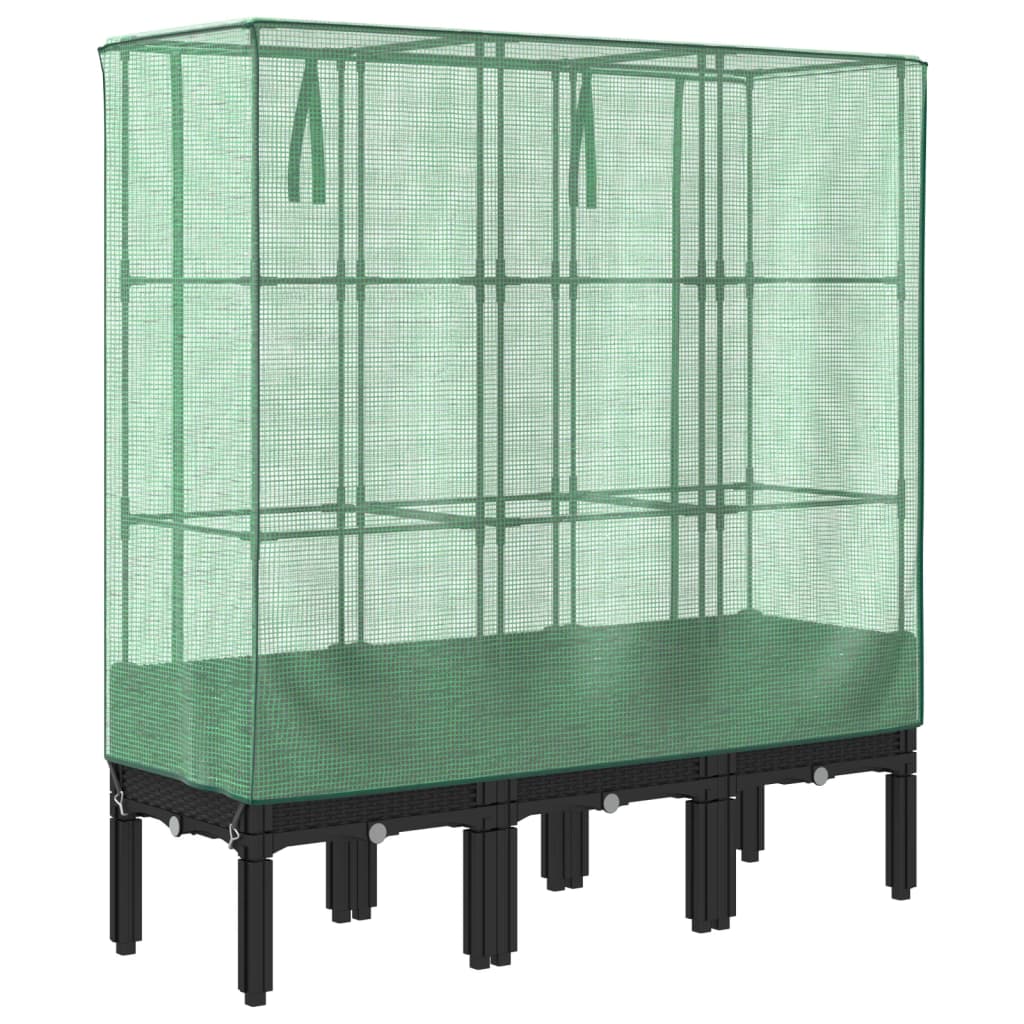 Hochbeet Mit Gewächshaus-Aufsatz Rattan-Optik 120X40X140 Cm