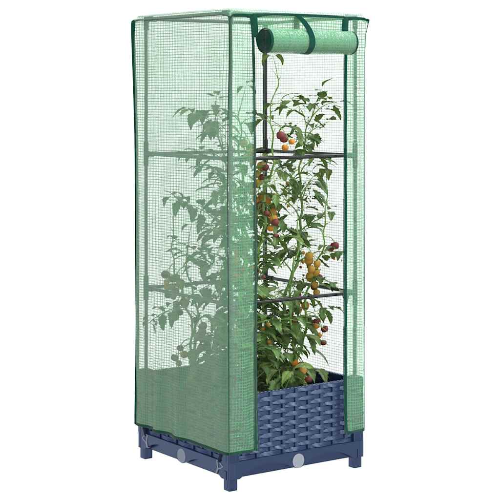 Hochbeet Mit Gewächshaus-Aufsatz Rattan-Optik 120X40X138 Cm