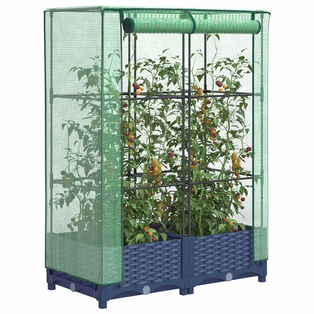 Hochbeet Mit Gewächshaus-Aufsatz Rattan-Optik 120X40X138 Cm