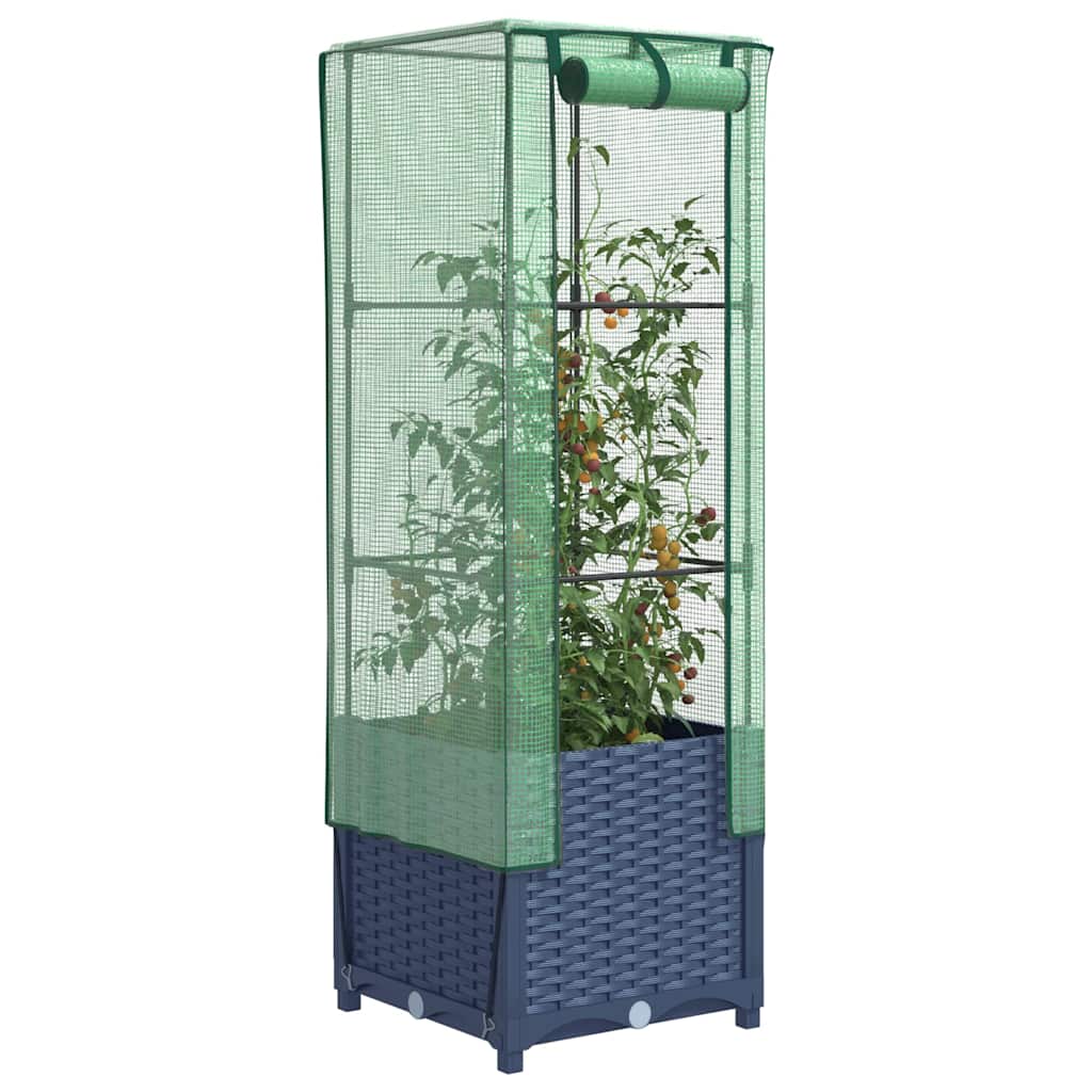 Hochbeet Mit Gewächshaus-Aufsatz Rattan-Optik 120X40X138 Cm