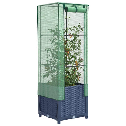Hochbeet Mit Gewächshaus-Aufsatz Rattan-Optik 120X40X138 Cm