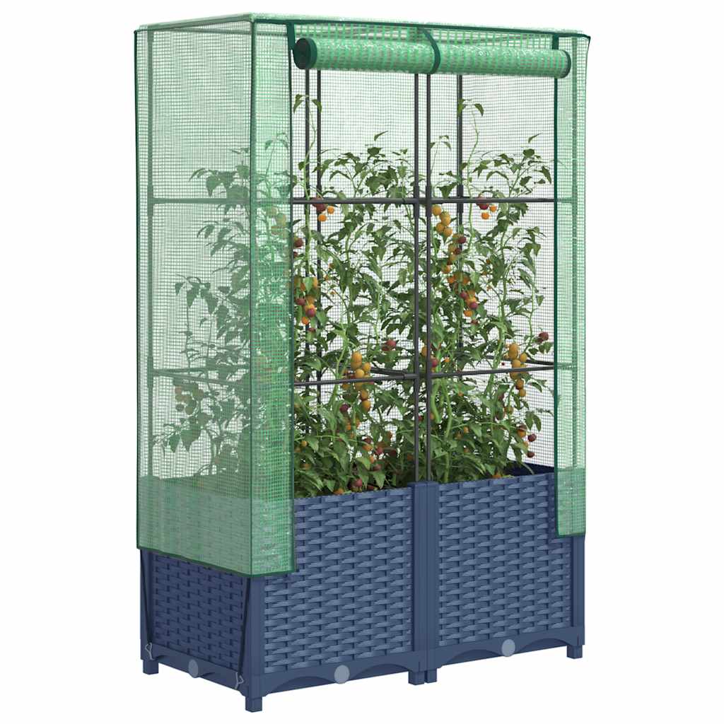 Hochbeet Mit Gewächshaus-Aufsatz Rattan-Optik 120X40X138 Cm