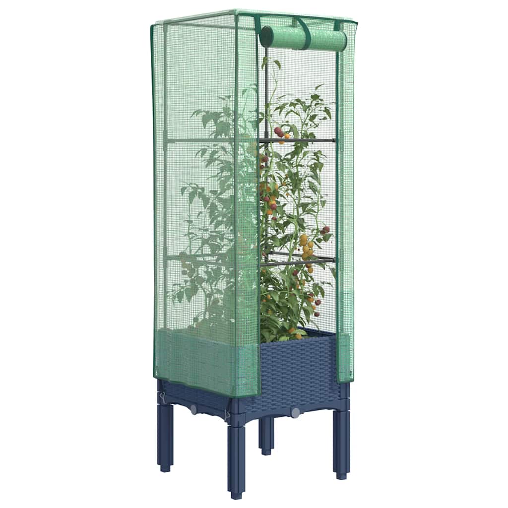 Hochbeet Mit Gewächshaus-Aufsatz Rattan-Optik 120X40X140 Cm