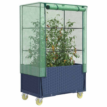 Hochbeet Mit Aufsatz Und Rollen Rattan-Optik 80X50X182 Cm