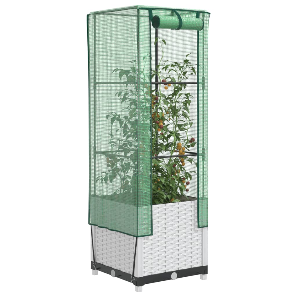 Hochbeet Mit Gewächshaus-Aufsatz Rattan-Optik 120X40X138 Cm