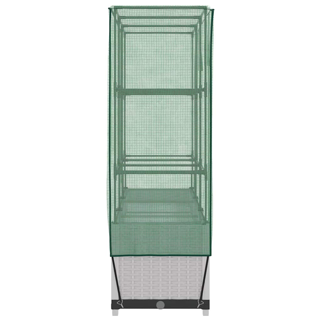 Hochbeet Mit Gewächshaus-Aufsatz Rattan-Optik 120X40X138 Cm