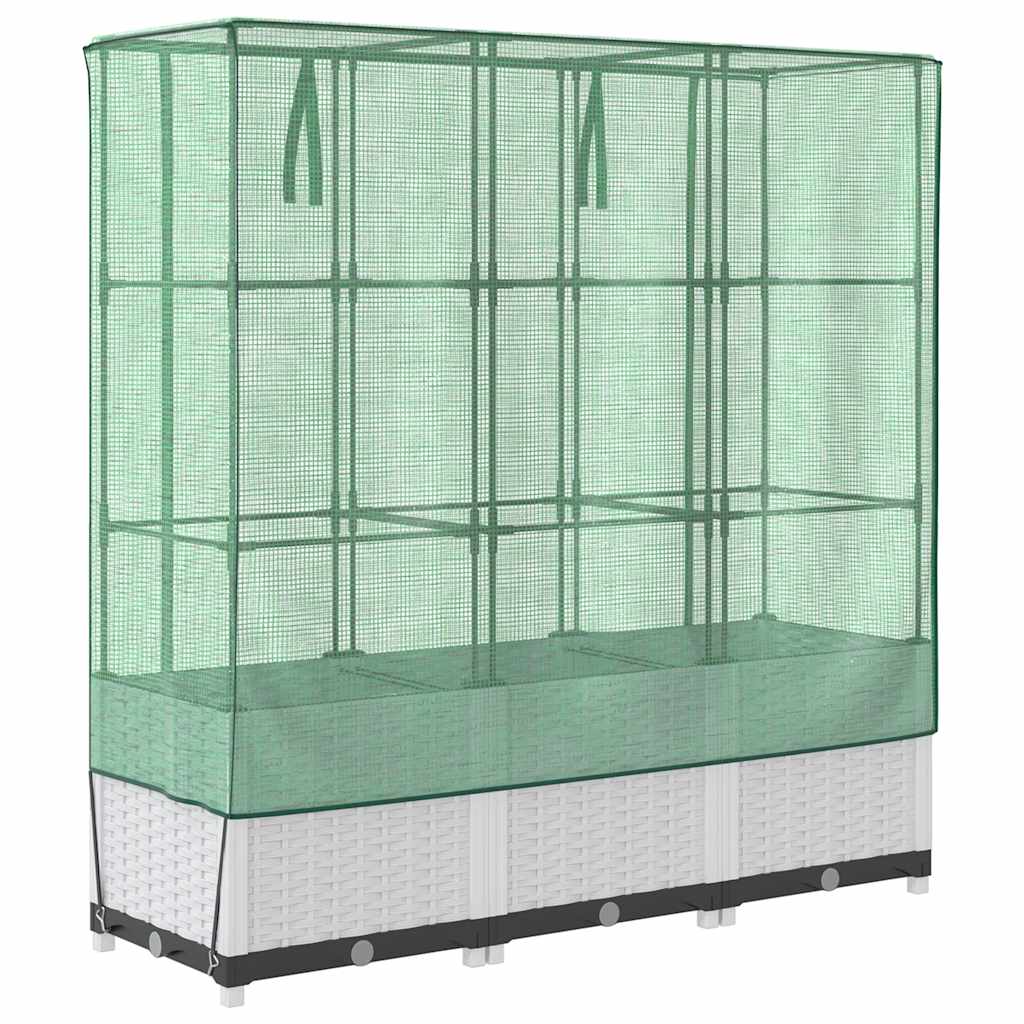 Hochbeet Mit Gewächshaus-Aufsatz Rattan-Optik 120X40X138 Cm