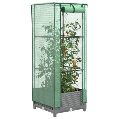 Hochbeet Mit Gewächshaus-Aufsatz Rattan-Optik 120X40X138 Cm