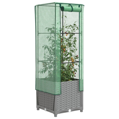 Hochbeet Mit Gewächshaus-Aufsatz Rattan-Optik 120X40X138 Cm