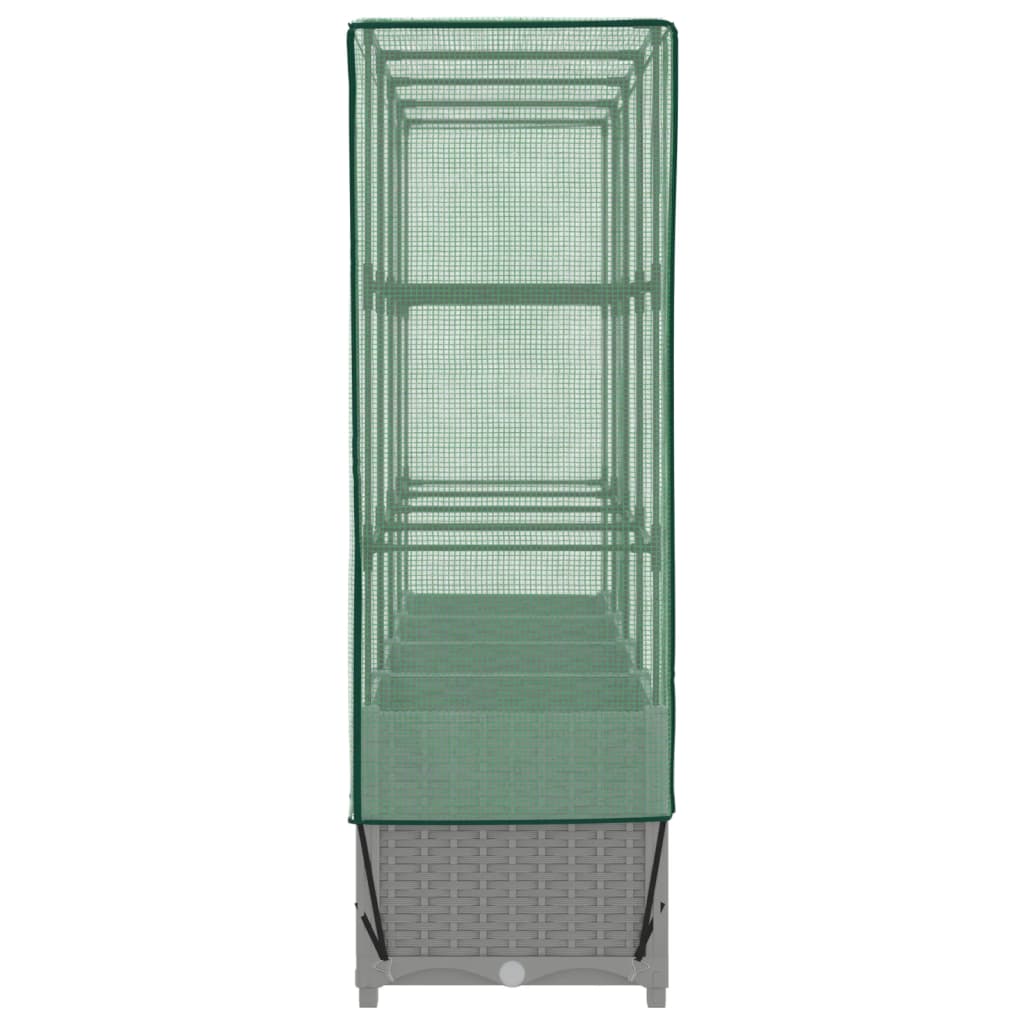Hochbeet Mit Gewächshaus-Aufsatz Rattan-Optik 160X40X138 Cm