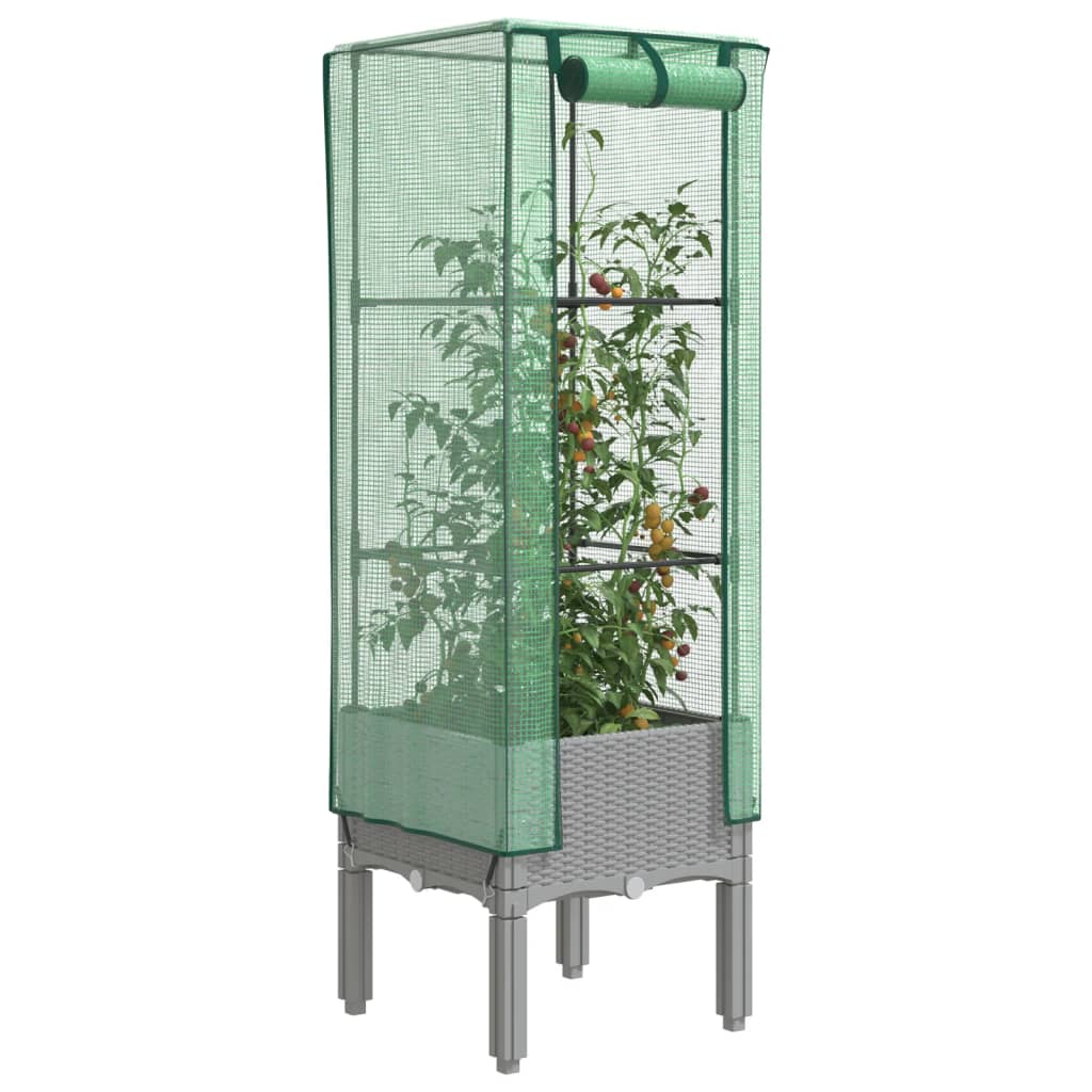 Hochbeet Mit Gewächshaus-Aufsatz Rattan-Optik 120X40X140 Cm