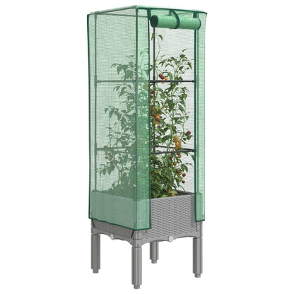 Hochbeet Mit Gewächshaus-Aufsatz Rattan-Optik 120X40X140 Cm