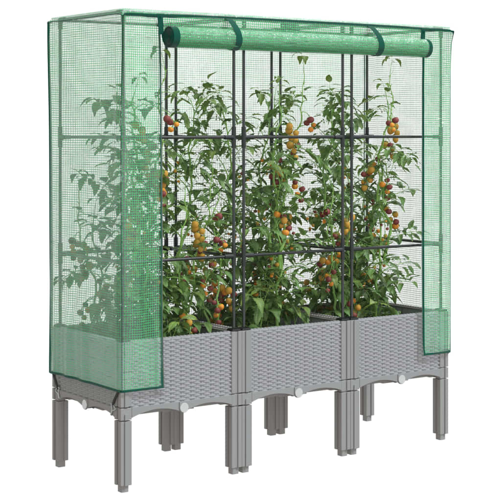 Hochbeet Mit Gewächshaus-Aufsatz Rattan-Optik 120X40X140 Cm