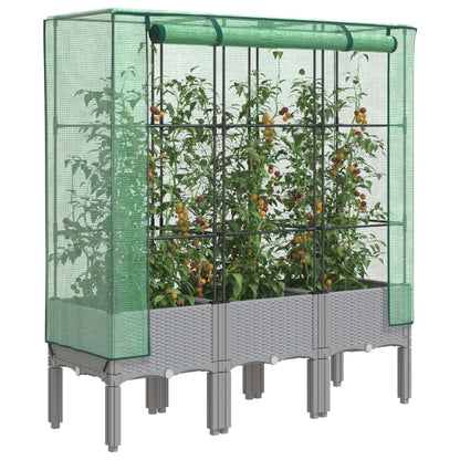 Hochbeet Mit Gewächshaus-Aufsatz Rattan-Optik 120X40X140 Cm