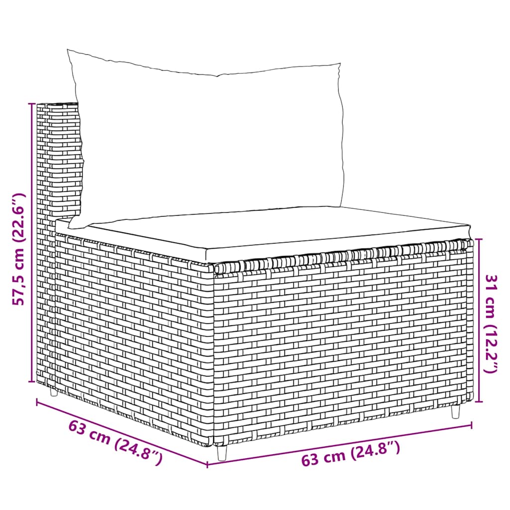 5-Tlg. Garten-Lounge-Set Mit Kissen Schwarz Poly Rattan