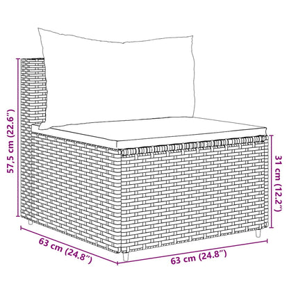 5-Tlg. Garten-Lounge-Set Mit Kissen Schwarz Poly Rattan