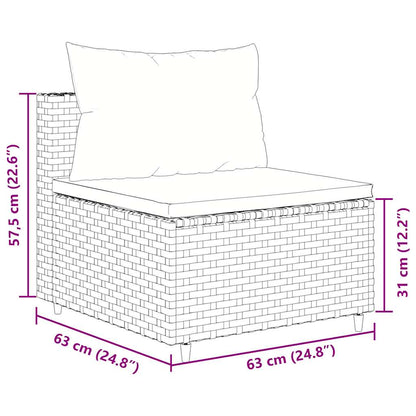 5-Tlg. Garten-Lounge-Set Mit Kissen Poly Rattan