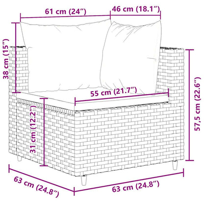 6-Tlg. Garten-Lounge-Set Mit Kissen Poly Rattan