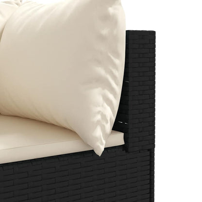5-Tlg. Garten-Lounge-Set Mit Kissen Schwarz Poly Rattan
