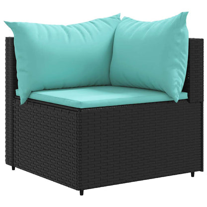 5-Tlg. Garten-Lounge-Set Mit Kissen Schwarz Poly Rattan