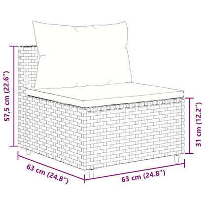 6-Tlg. Garten-Lounge-Set Mit Kissen Poly Rattan