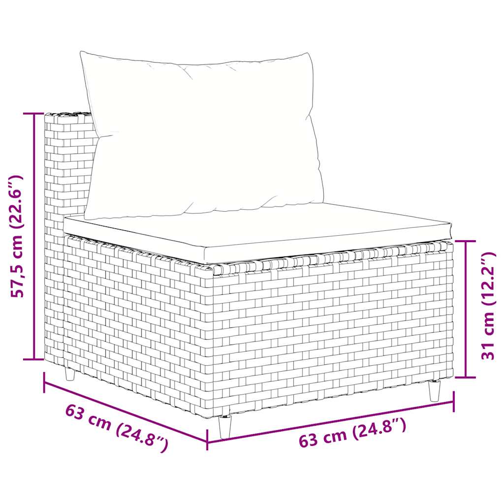 5-Tlg. Garten-Lounge-Set Mit Kissen Schwarz Poly Rattan