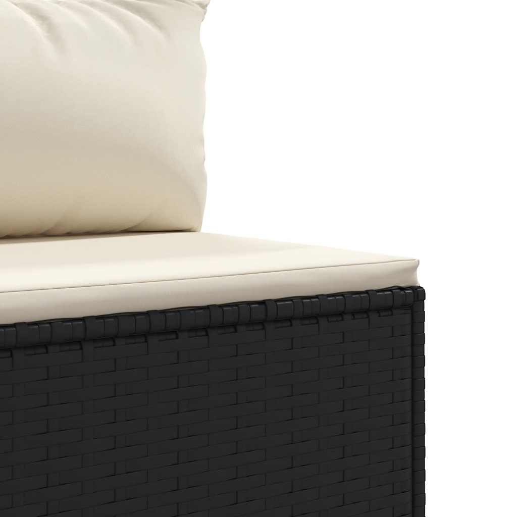 6-Tlg. Garten-Lounge-Set Mit Kissen Schwarz Poly Rattan