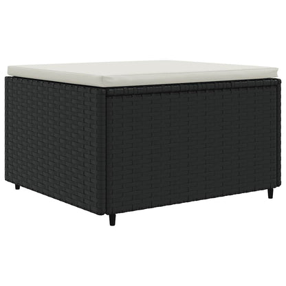 6-Tlg. Garten-Lounge-Set Mit Kissen Schwarz Poly Rattan