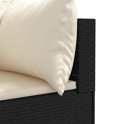 6-Tlg. Garten-Lounge-Set Mit Kissen Schwarz Poly Rattan