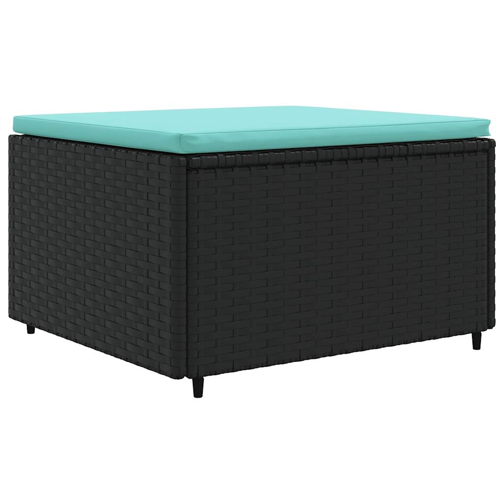 6-Tlg. Garten-Lounge-Set Mit Kissen Schwarz Poly Rattan