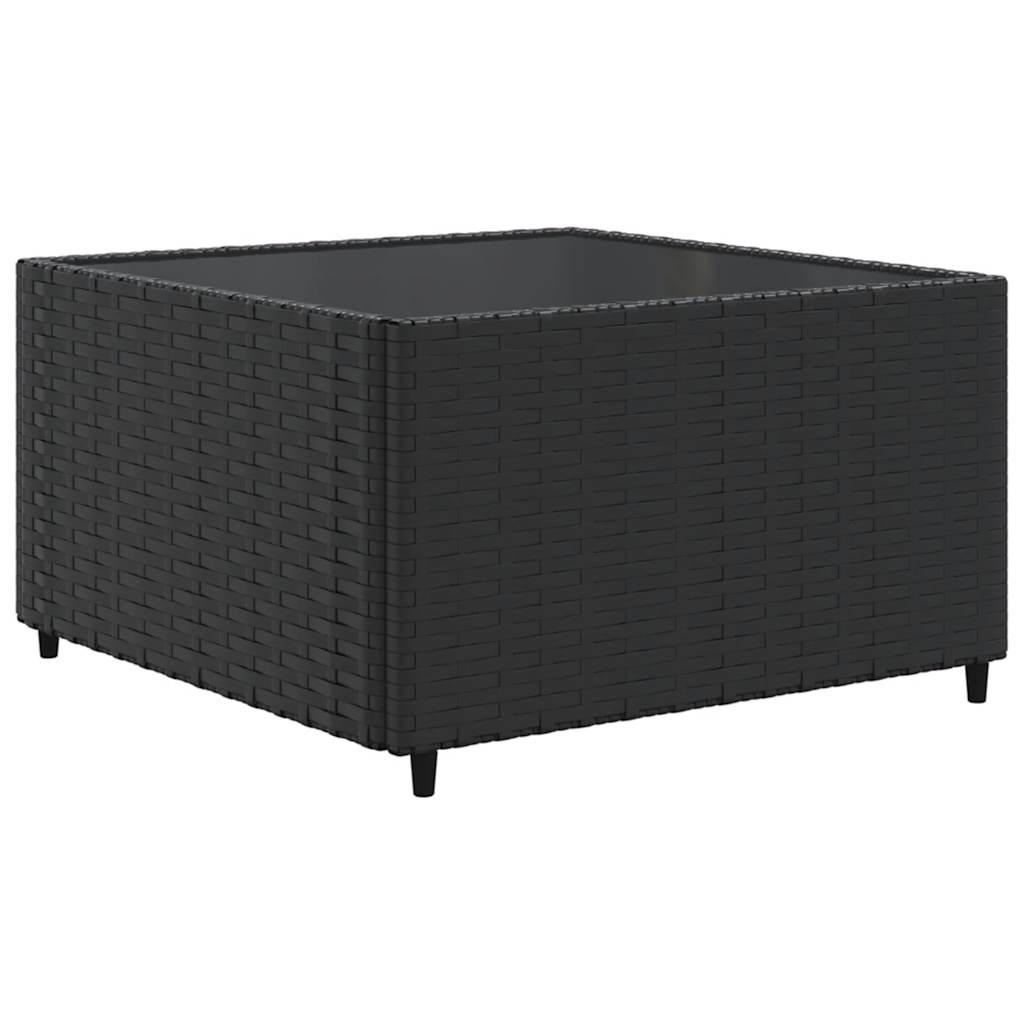 7-Tlg. Garten-Lounge-Set Mit Kissen Schwarz Poly Rattan
