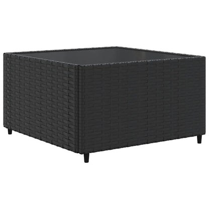 7-Tlg. Garten-Lounge-Set Mit Kissen Schwarz Poly Rattan