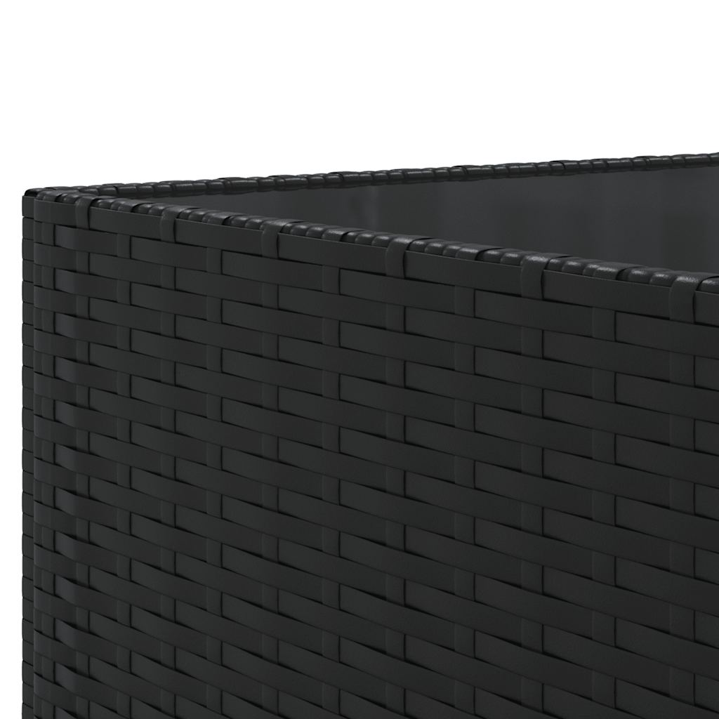 7-Tlg. Garten-Lounge-Set Mit Kissen Schwarz Poly Rattan