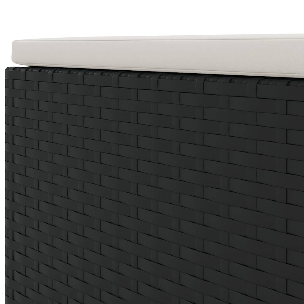 7-Tlg. Garten-Lounge-Set Mit Kissen Schwarz Poly Rattan