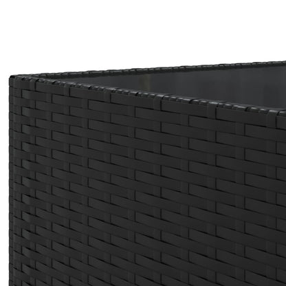 7-Tlg. Garten-Lounge-Set Mit Kissen Schwarz Poly Rattan
